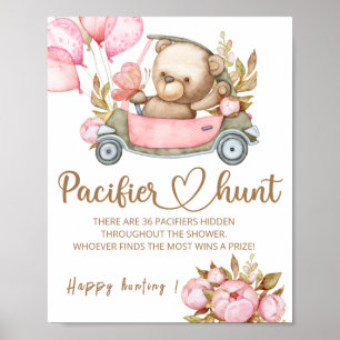 Nalle Nappar jagar babyduschspel poster
