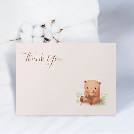 Nalle Neutralt Baby Shower Tackkort Card Tack Kort