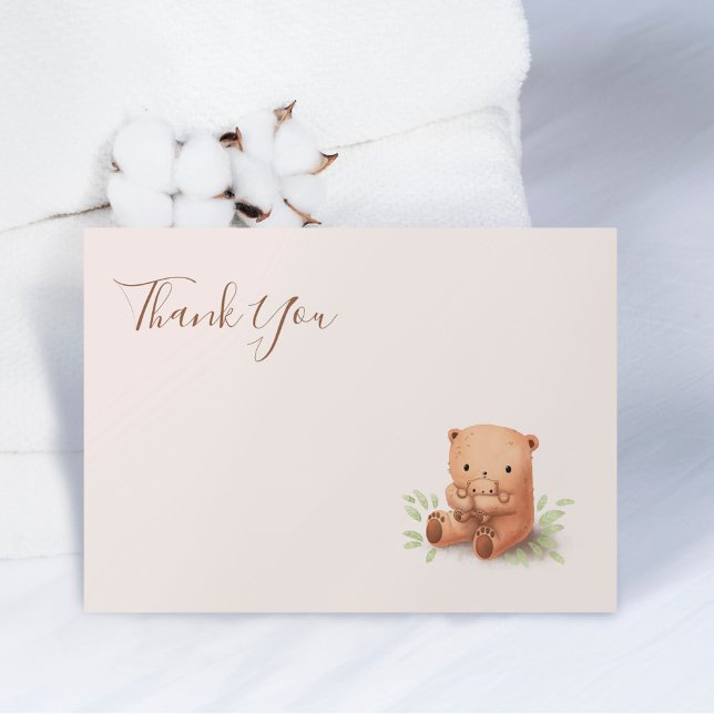Nalle Neutralt Baby Shower Tackkort Card Tack Kort (Skapare uppladdad)