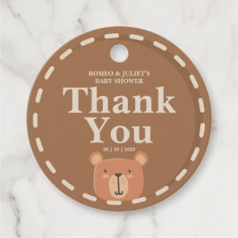 Nalle Neutralt Färg Tack Märkre Gåvor Etiketter