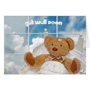 Nalle Njut snart med regnbåge Hälsningskort
