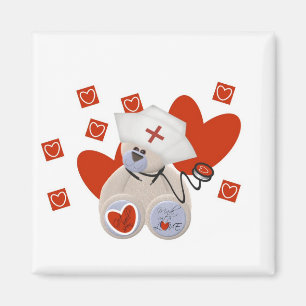 Nalle Nurse Kärlek Tshirts och presenter Magnet