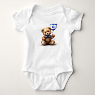 nalle och ballong med den israeliska flagga. t shirt