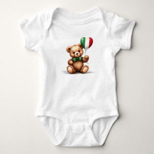 nalle och ballong med den italienska flagga. t shirt