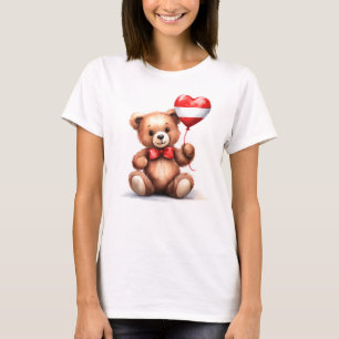 nalle och ballong med den österrikiska flagga. t shirt