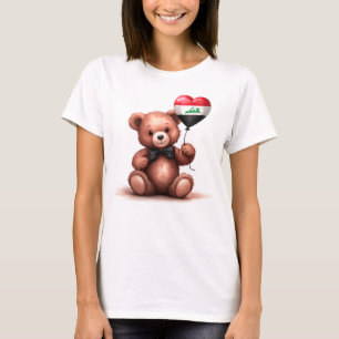 nalle och ballong med det irakiska flagga. t shirt