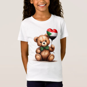 nalle och ballong med det sudanesiska flagga. t shirt