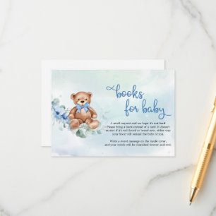 Nalle och blå Blommigt Boho Bokar för Baby Tilläggskort
