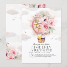 Nalle och Blommigt Luftballong Kid Birthday