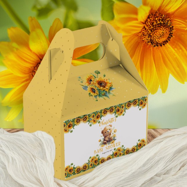 Nalle- och blomsterbabyskor presentaskar (Skapare uppladdad)