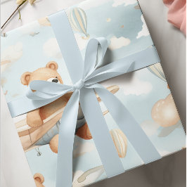 Nalle och Flygplan Kids utan sjölösa Mönster Presentpapper