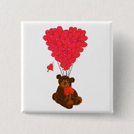 Nalle- och hjärtballonger knapp