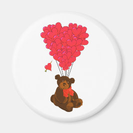 Nalle- och hjärtballonger magnet