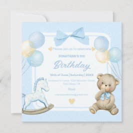 Nalle och rakethäst inbjudningar