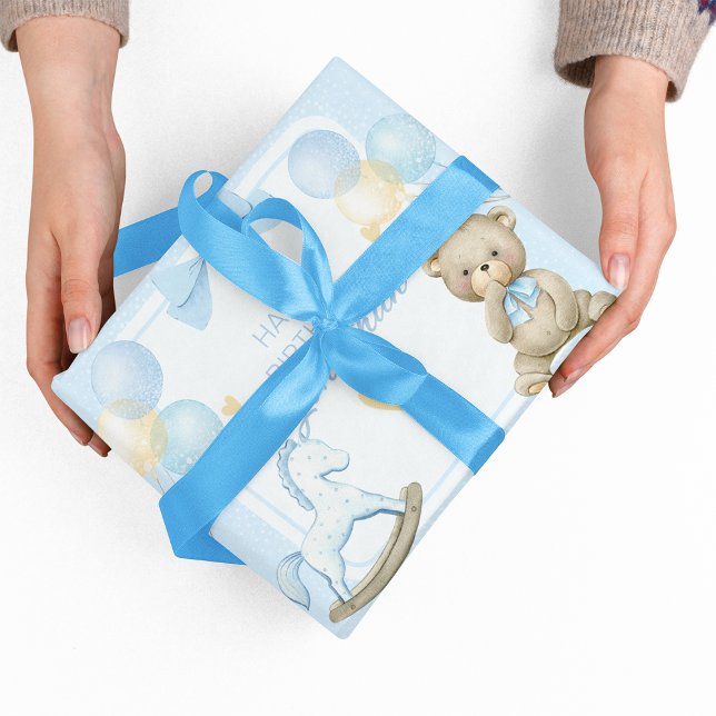 Nalle och rakethäst presentpapper (Skapare uppladdad)