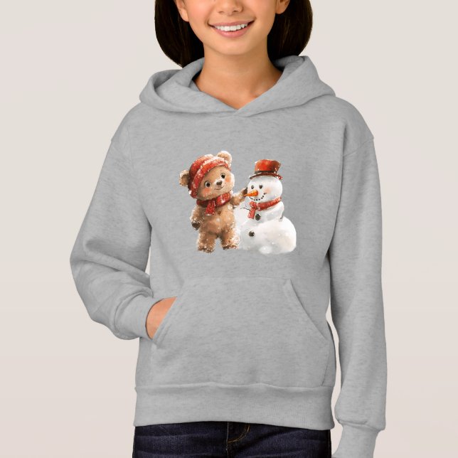 Nalle och Snögubbe T Shirt (Framsida)