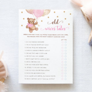 Nalle Old Wives Tales Köns Avslöjande Baby Kort