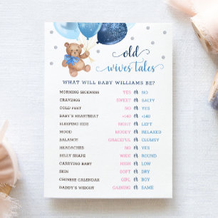 Nalle Old Wives Tales Köns Avslöjande Baby Kort