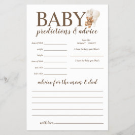 Nalle om Baby-förutsägelser och rådgivning Flygblad