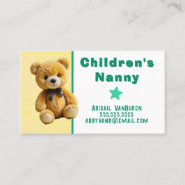 Nalle om Polka dots Nanny Babywatch Daycare Visitkort