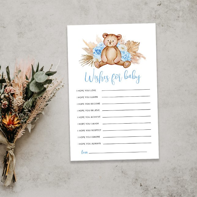 Nalle Önskemål Baby-kort (Skapare uppladdad)