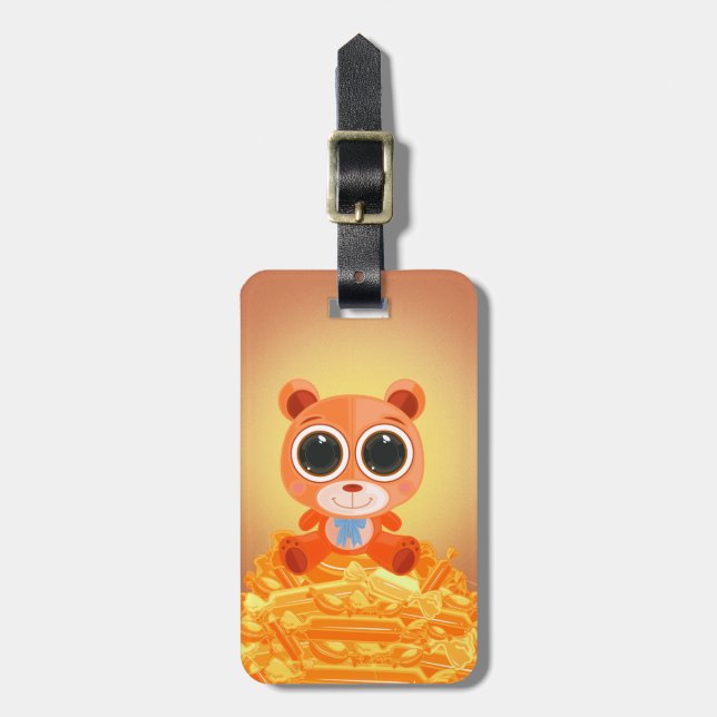 Nalle - Orange av godis Bagagebricka (Vertikal Framsida)