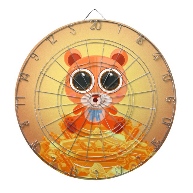 Nalle - Orange av godis Darttavla (Framsidan)