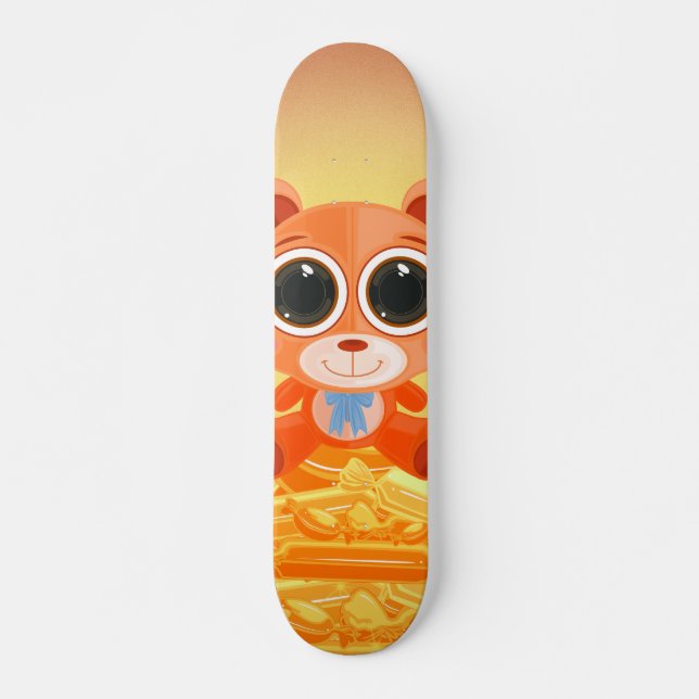 Nalle - Orange av godis Mini Skateboard Bräda 18,5 Cm (Framsida)