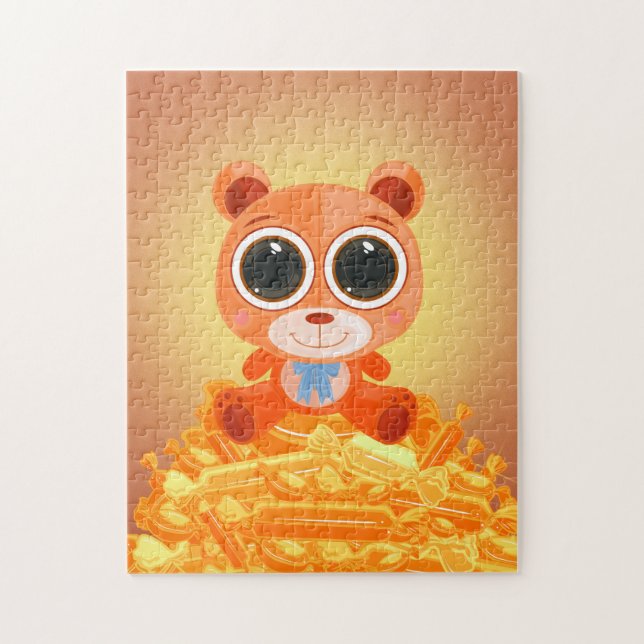 Nalle - Orange av godis Pussel (Vertikal)
