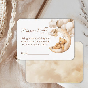 Nalle över Måne-daggregatet Raffle Baby Shower Tilläggskort