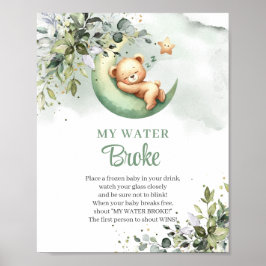 Nalle över måne Mitt Vatten Fattig Poster