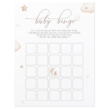 Nalle över Måne Neutralten Baby Bingo-spel