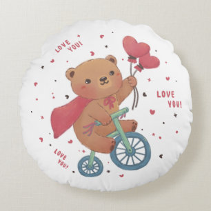 Nalle på Bike: Kärlek du! Rund Kudde