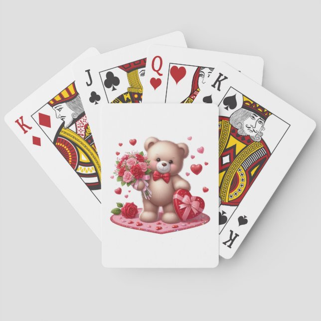 Nalle på Cute Valentine Day Casinokort (Baksidan)