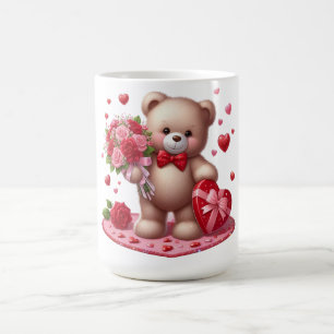 Nalle på Cute Valentine Day Kaffemugg