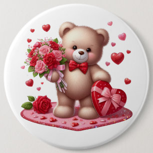 Nalle på Cute Valentine Day Knapp