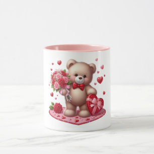 Nalle på Cute Valentine Day Mugg