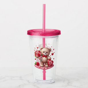 Nalle på Cute Valentine Day Take Away Mugg