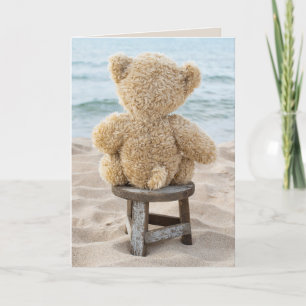 Nalle på stranden kort