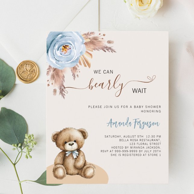 Nalle pampas Blue boybudget babydusch (Skapare uppladdad)