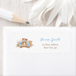 Nalle Pampas Grass Adressetiketter Returadress Etikett