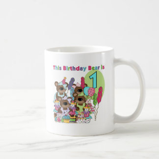 Nalle Party 1:a födelsedag och gåvor Kaffemugg