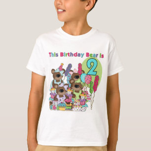 Nalle Party 2:a födelsedag T-shirts och gåvor