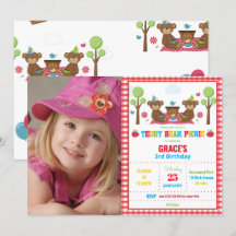 Nalle Picnic 1:a födelsedagspojkens flickfoto