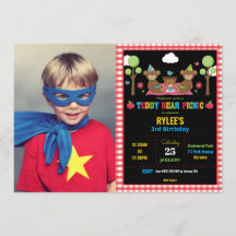 Nalle Picnic 1:a födelsedagstjudets flickfoto