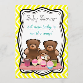 Nalle Picnic Baby Shower Inbjudningar