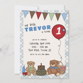 Nalle Picnic Birthday-inbjudan Inbjudningar