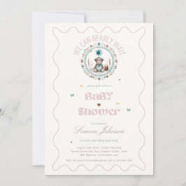 Nalle Picnic Boho Baby Shower Theme Girls Inbjudningar