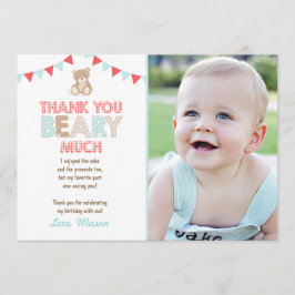 Nalle picnic - tack för Nallen Card Boy Inbjudningar