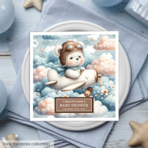 Nalle Pilot Napkins Baby Shower Bord Decor